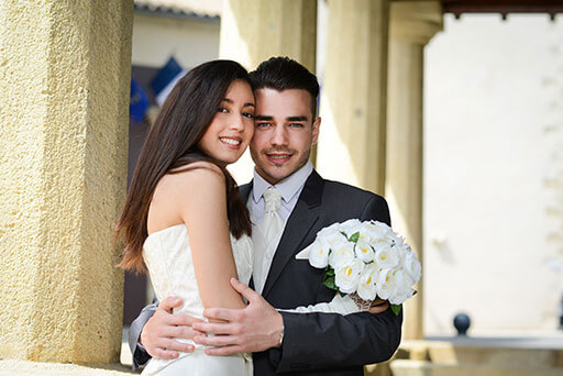 Latino bride and groom